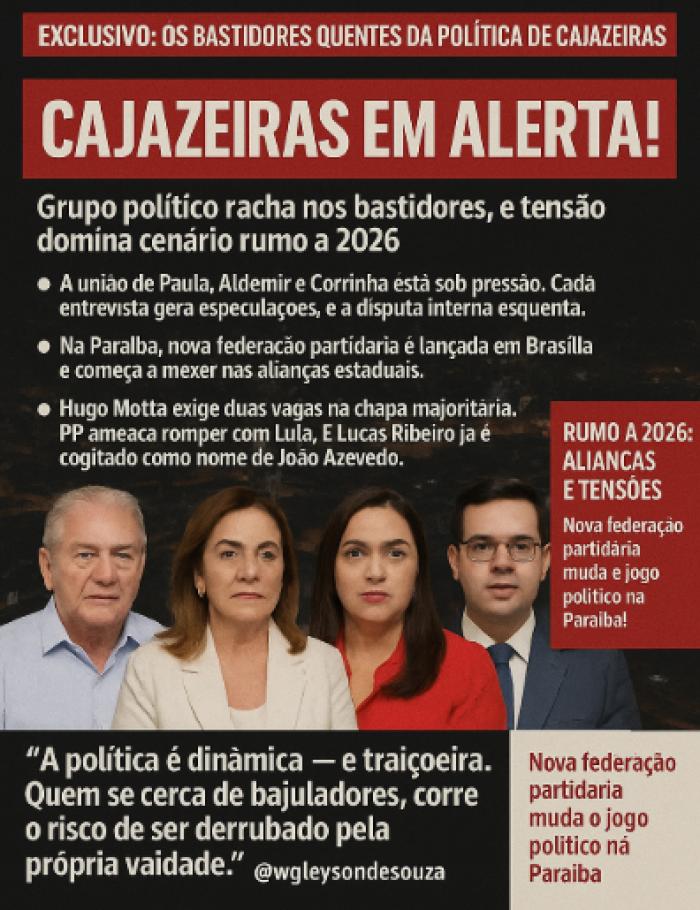 Cajazeiras em alerta: tensão e reconfiguração política no Sertão Bastidores em ebulição
