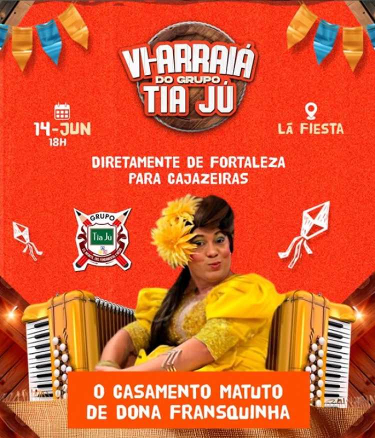 Casamento matuto de Dona Fransquinha será atração principal no VI Arraiá do Grupo Tia Jú