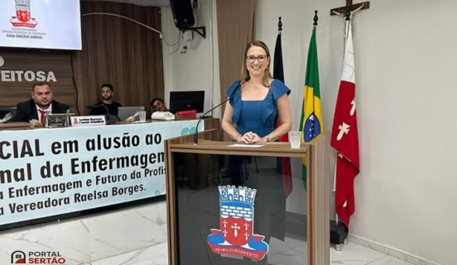 VÍDEO: Enfermagem é mais que profissão, é missão”, afirma Denise Bayma em sessão solene na Câmara de Cajazeiras