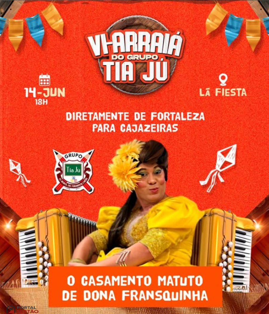 Casamento matuto de Dona Fransquinha será atração principal no VI Arraiá do Grupo Tia Jú