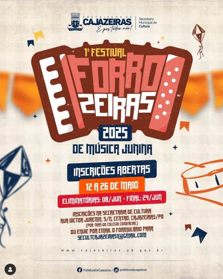 Festival “Forrozeiras 2025” está com inscrições abertas para músicos juninos em Cajazeiras