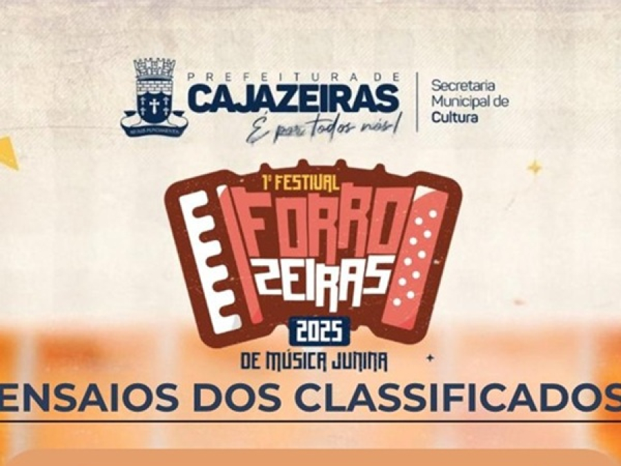 Secretaria de Cultura divulga cronograma de ensaios das músicas classificadas para o 1º Festival Forrozeiras