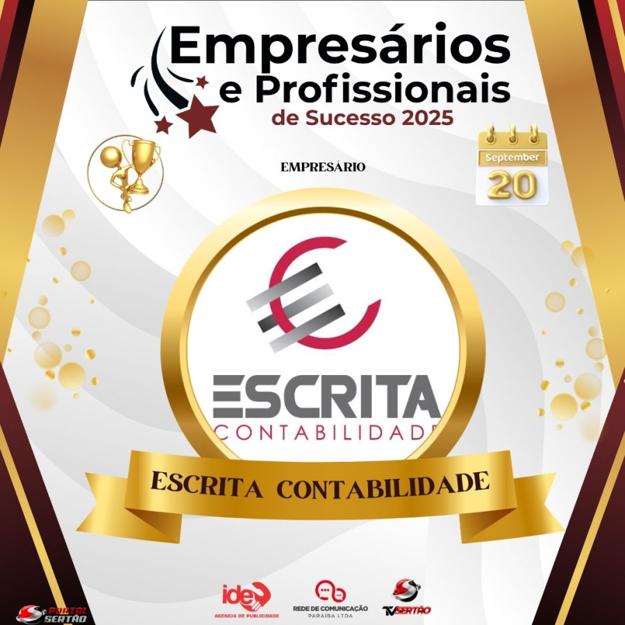 Escrita Contabilidade é reconhecida no Empresários e Profissionais de Sucesso 2025 em Cajazeiras