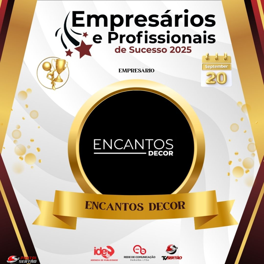 Encantos Decor é reconhecida no Empresários e Profissionais de Sucesso 2025 em Cajazeiras