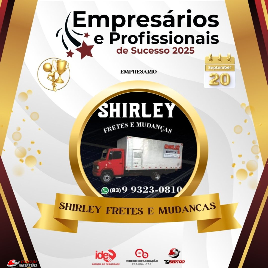 Shirley Fretes e Mudanças será homenageada no Empresários e Profissionais de Sucesso 2025