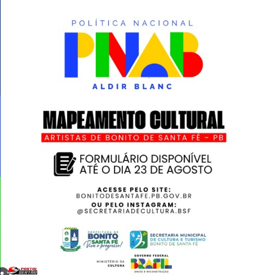 Bonito de Santa Fé abre Censo Cultural para mapear artistas do município a partir de 23 de agosto