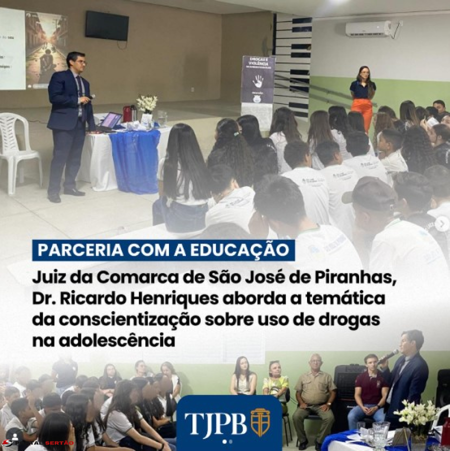 uiz de São José de Piranhas promove conscientização sobre uso de drogas na adolescência