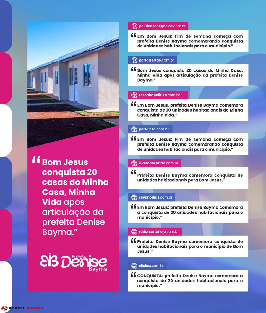 Bom Jesus conquista 20 novas unidades habitacionais para famílias em vulnerabilidade